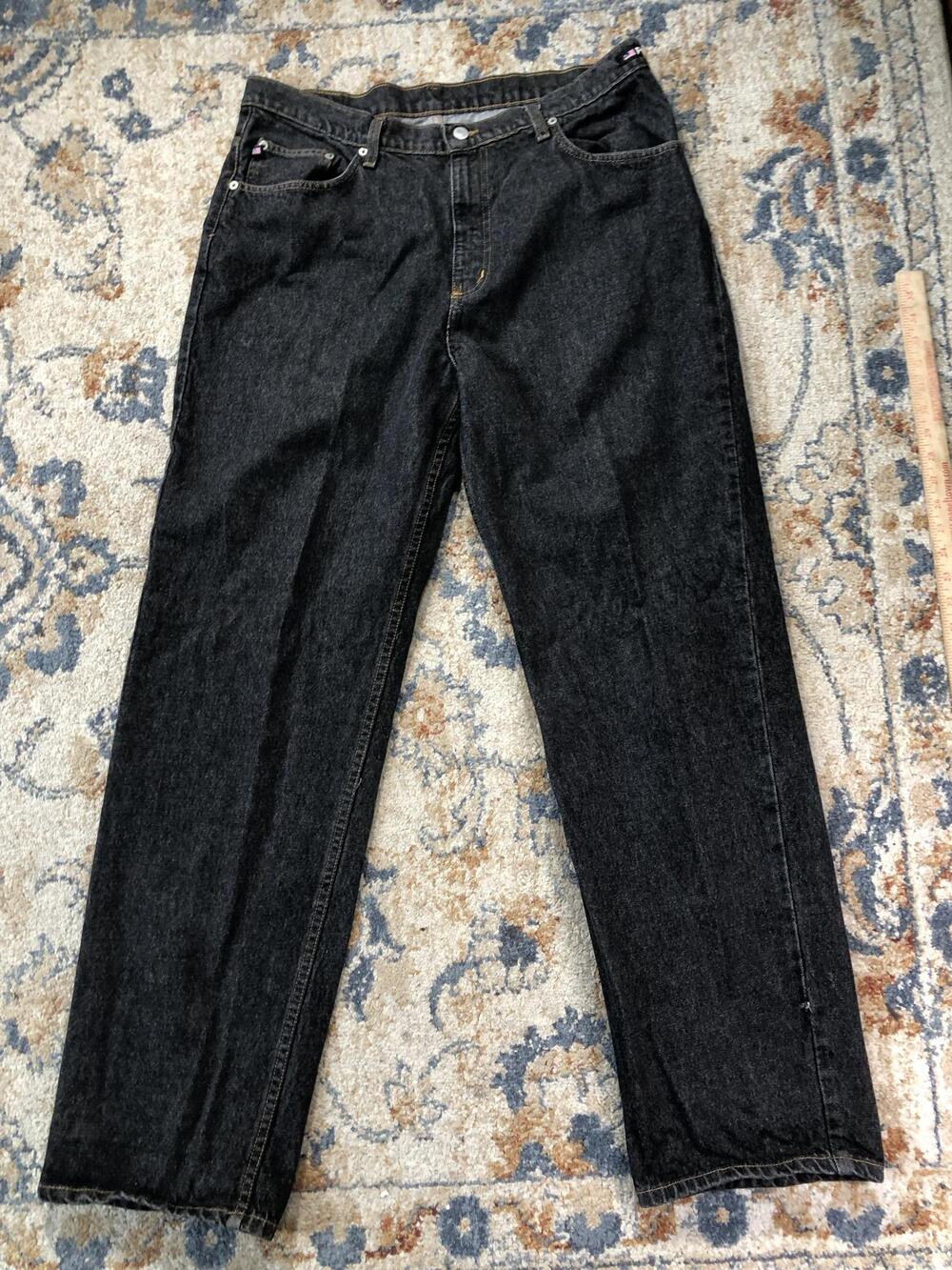 Polo Jeans Co. 67 Loose Fit Jeans Mens 38x32 Black Charcoal Relaxed Straight